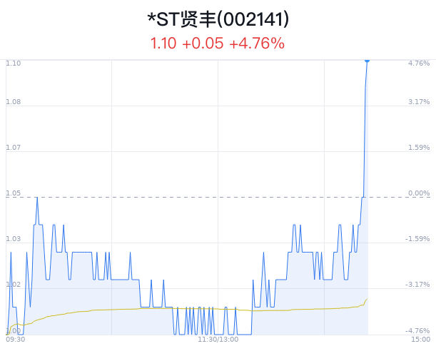 *ST贤丰触及涨停 净流入增加  第1张