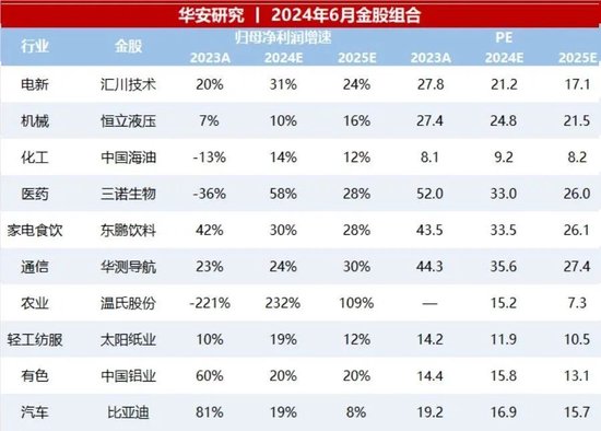 华安证券：2024年6月度十大金股  第2张