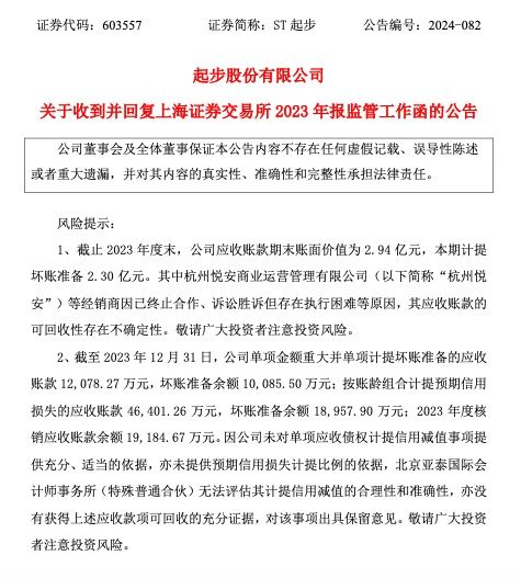 ST起步回复监管工作函：公司持续亏损及经营活动现金流出金额超过经营活动现金流入金额