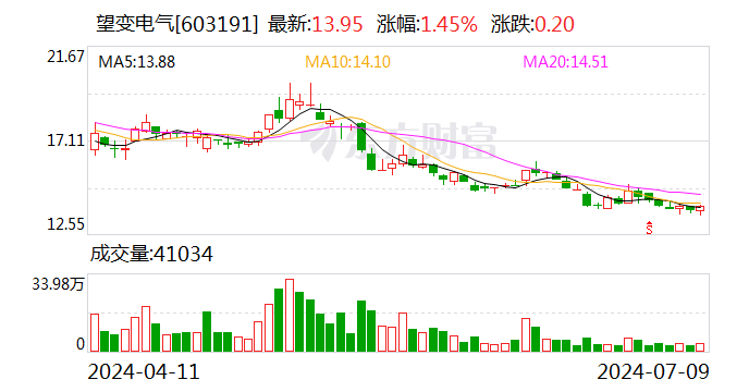 望变电气：2024年上半年净利同比预降75.34%-79.23%
