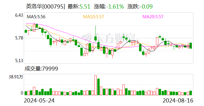 英洛华：2024年半年度净利润约1.46亿元 同比增加158.16%