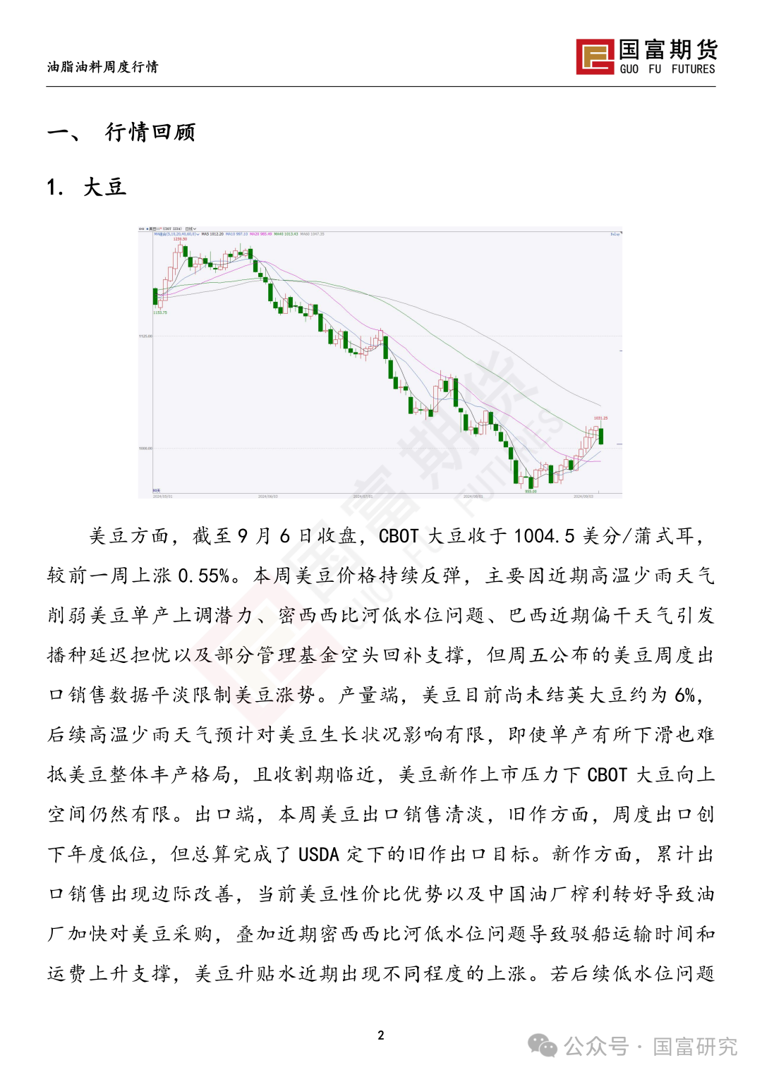 【国富豆系研究周报】丰产预期压制，CBOT大豆反弹受限  第5张