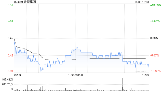 升能集团公布完成配售8000万股