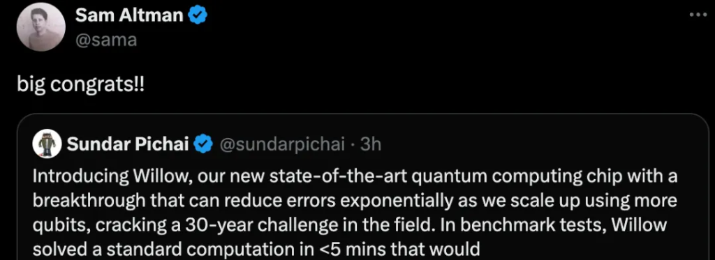 重磅！谷歌Willow量子芯片横空出世：解决量子计算三十年难题，马斯克惊叹，Altman祝贺  第3张