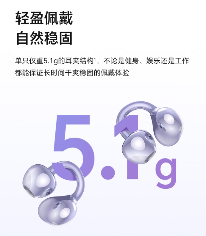 荣耀亲选 LCHSE 耳夹式耳机首销：钛合金拱桥设计、36 小时续航，399 元  第4张