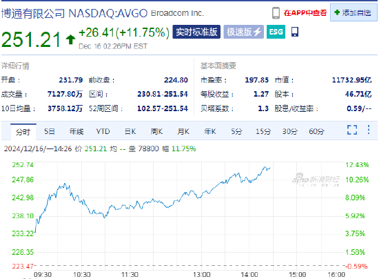 博通股价涨超11% 延续历史新高 高盛上调目标价  第2张